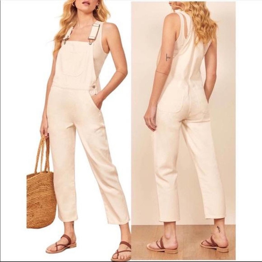 NWT✨Reformation Smith Overalls in Ivory Size 4